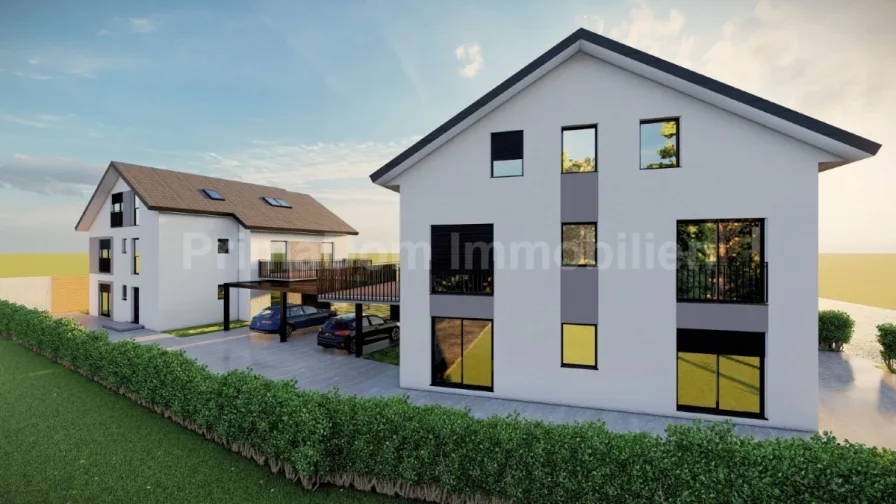 Große Fensterelemente - Wohnung kaufen in Nürnberg - NEUBAU!  Exklusive 4-Zi-Wohnung mit Südterrasse in Nürnberg-Gartenstadt  *Rohbau bereits fertig*