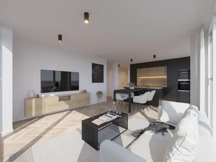 Penthouse Rend 2 - Wohnung mieten in Augsburg - Katip | Leonheart Panorama: Exklusives Penthouse mit 2,5 Zimmern und spektakulärer Dachterrasse