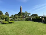 Garten mit Blick auf den Leuchtturm