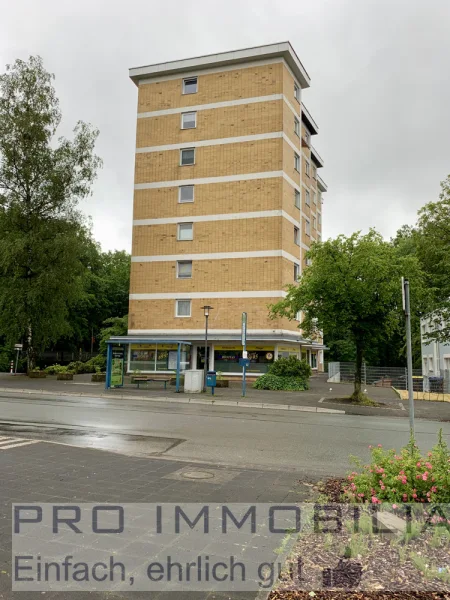 Außenansicht - Wohnung kaufen in Bielefeld / Sennestadt - Nur noch ein 42qm-2-Zimmer-Appartment mit Loggia im Zentrum von Sennestadt in Sichtweite vom Rathaus verfügbar