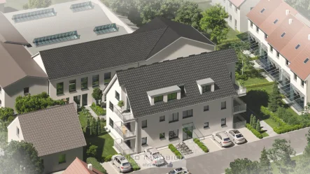 Vogelperspektive - Haus kaufen in Bielefeld / Brackwede - Aktion bis 31.05.2024 PROVISIONSFREI Neubau 6FH-KFW55 barrierefrei+Fahrstuhl / Brackwede-Zentrum