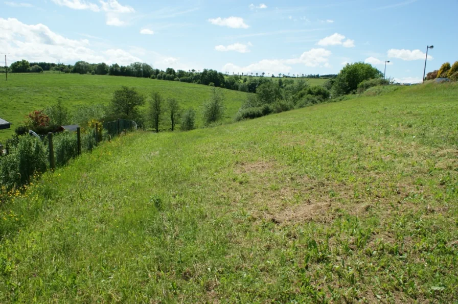 Ansicht aufs Grundstück - Grundstück kaufen in Neuendorf - **Voll erschlossenes Baugrundstück mit Weitblick in der Eifel**