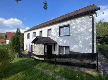 Westansicht -Haupteingang - Haus kaufen in Kaulsdorf - Dörfliches Familienidyll, bezugsfertig!