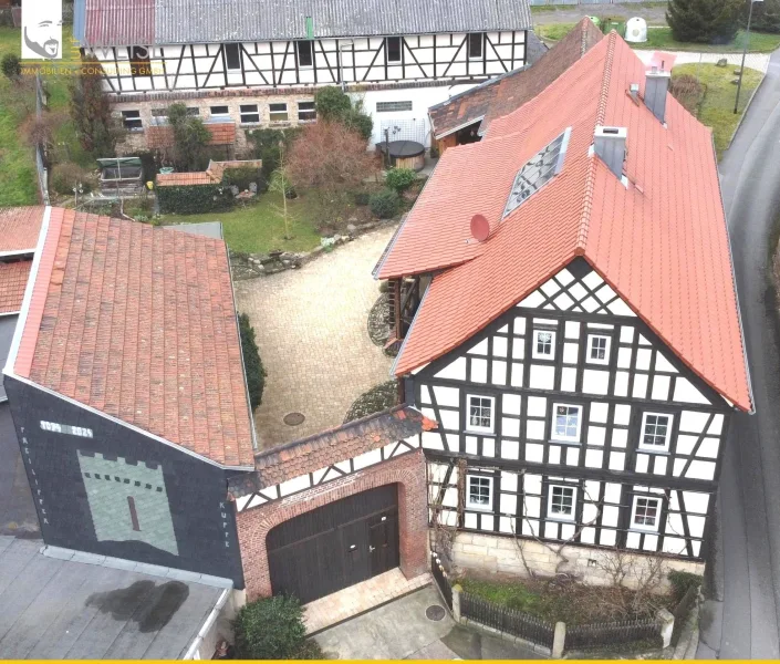 Südblick auf den Hof - Haus kaufen in Rudolstadt - Ein Traum : liebevoll  saniertes Anwesen!