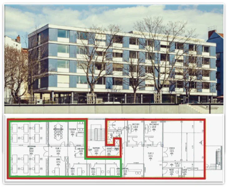 372 m² bis 560 m² - Büro/Praxis mieten in Berlin - PROVISIONSFREI für Mieter*in: Repräsentative Büroflächen (mit Teilflächen als Tonstudio)