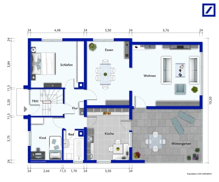 Grundrissplan Erdgeschoss