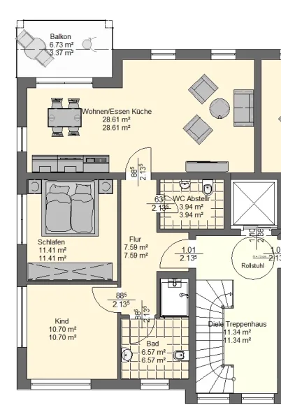 Grundriss Whg. 3