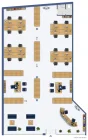 Grundriss m. Beispiel-Möblierung Büro