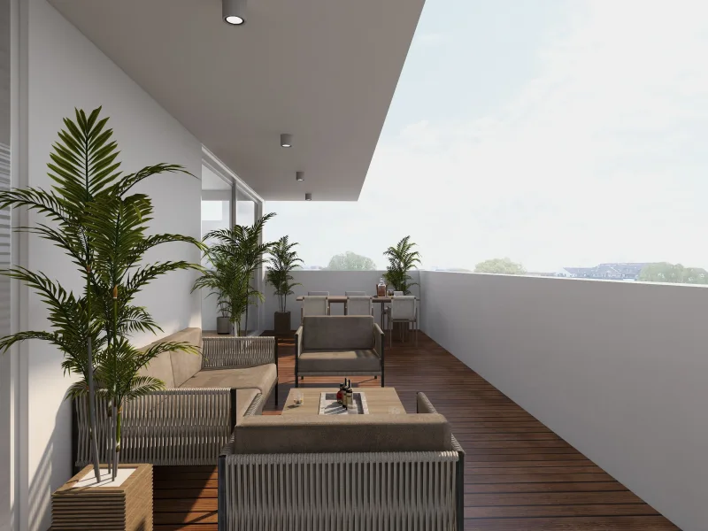 terrasse - Wohnung kaufen in Mönchengladbach - 63 m² DACHTERRASSE. BEEINDRUCKENDE AUSBLICKE - WILLKOMMEN ZU EXKLUSIVEM WOHNKOMFORT.