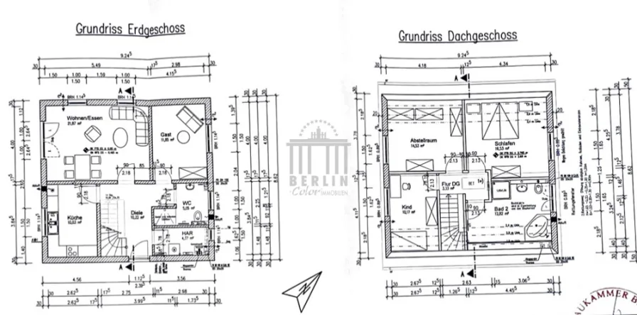 Grundrisse ( EG + DG) - (B-Plan 2014)