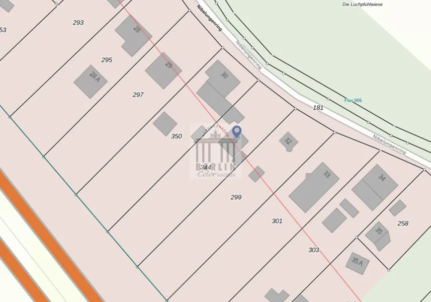 Flurkarte 1 / 2 - Grundstück kaufen in Fredersdorf-Vogelsdorf - 1.624 qm Baugrundstück -in Fredersdorf-Vogelsdorf 45 km zum Alexanderplatz - Top Lage !