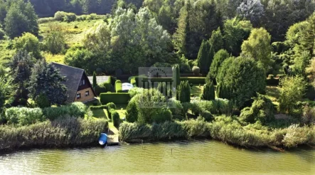 Weitaufnahme - Wassergrundstück - Haus kaufen in Zehdenick / Burgwall - Traumhaftes Wassergrundstück mit Steg & Weitblick – Freizeitgrundstück mit Bungalow bei Zehdenick !