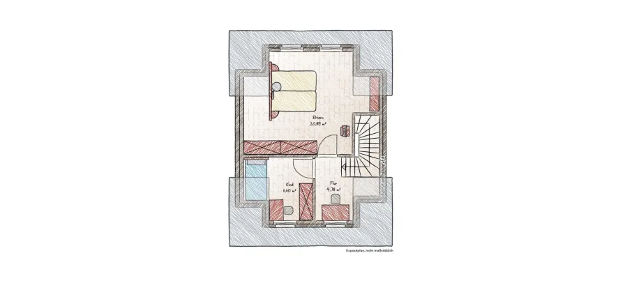 Grundriss Dachgeschoss - Wohnung 2