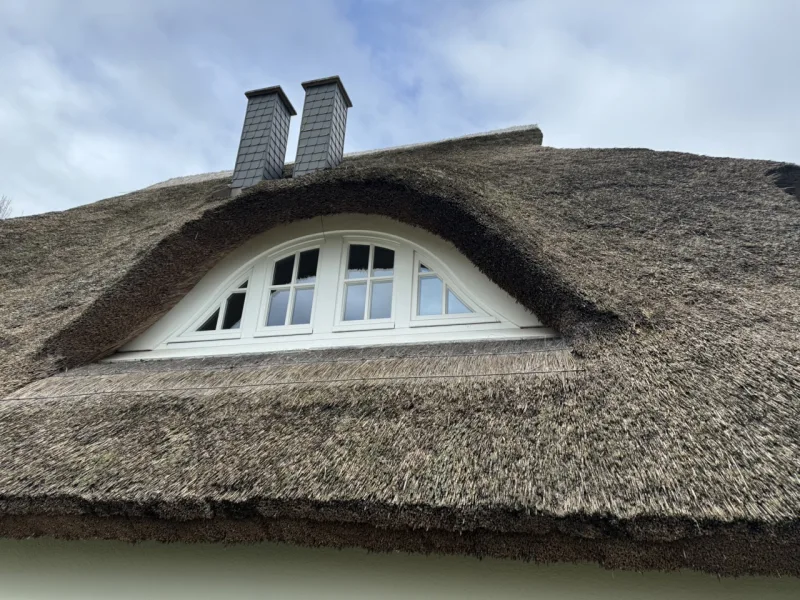 Reetdach mit Fledermausgaube (Titelbild) - Haus kaufen in Poseritz / Mellnitz - Ferienidylle unterm Reetdach - Doppelhaus mit Rendite