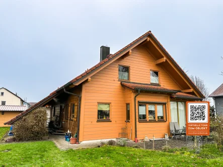 Hausansicht - Gartenseite - Haus kaufen in Unterdießen - Familienidyll mit Einliegerwohnung – Ökologisches Einfamilienhaus mit viel Platz