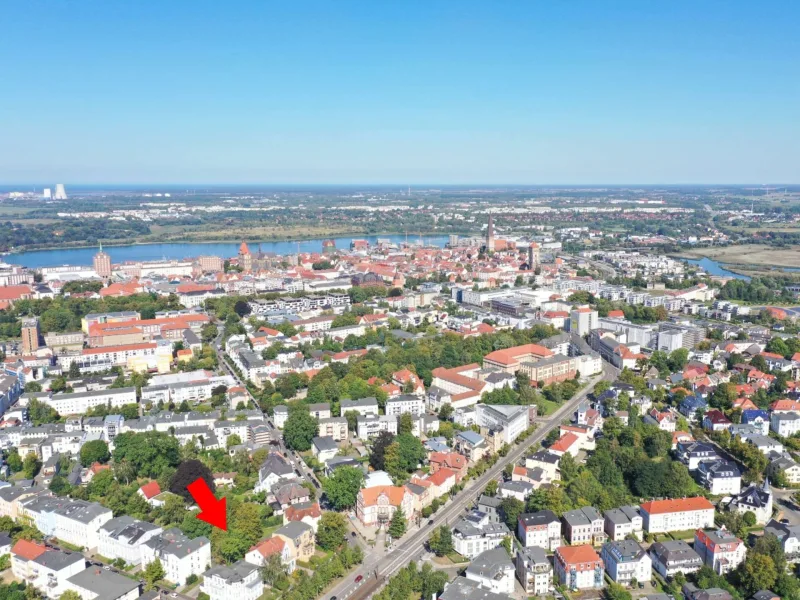 Luftbild markiert - Grundstück kaufen in Rostock - Exklusive Bauchance: ca. 490 m² Grundstück im Bahnhofsviertel für Ihr Traum-Zweifamilienhaus