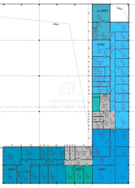 Grundriss 1OG - Büro-/ Sozialtrakt