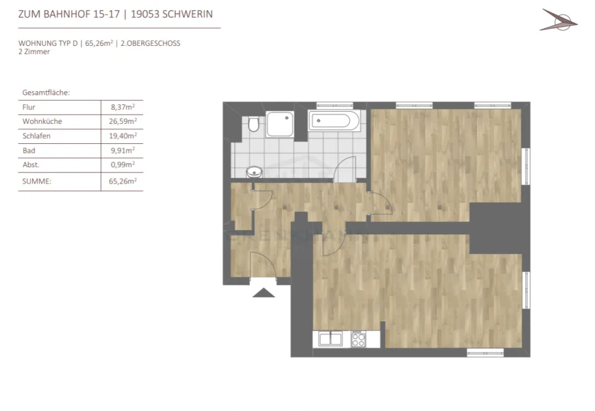 Grundriss inserierte Wohnung 