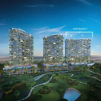 Ansicht Towers - Wohnung kaufen in Dubai - MANNELLA *Dubai - Damac Hills* Exklusive Neubauwohnungen im Twin-Tower Golf Greens 1