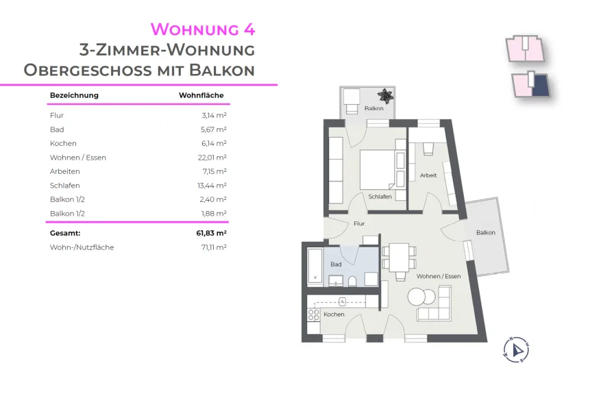 Grundriss Wohnung 4