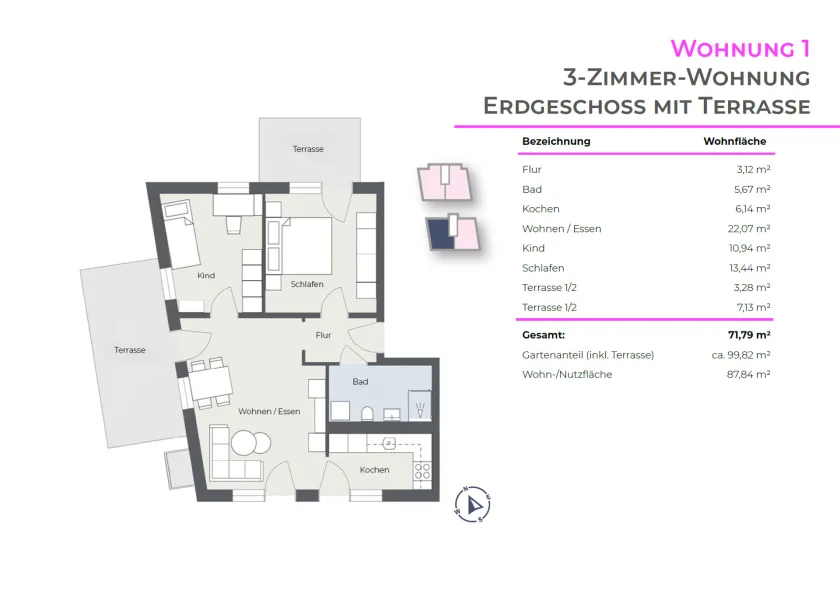 Grundriss Wohnung 1