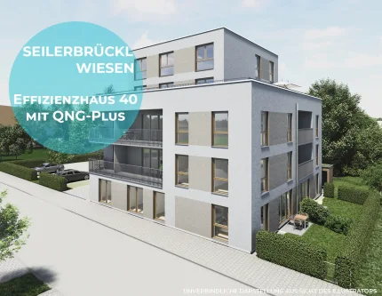 Effizienzhaus 40 mit QNG-Plus - Wohnung kaufen in Freising - Moderne 4-Zimmer Gartenwohnung: Stilvolles Wohnen mit eigenem Garten