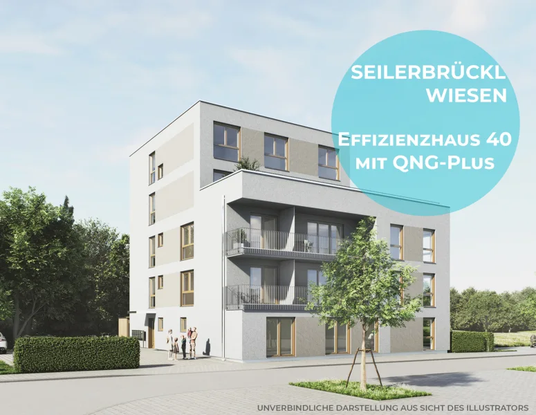 Effizienzhaus 40 mit QNG-Plus - Wohnung kaufen in Freising - Energieeffiziente 4-Zimmer-Geschosswohnung - Zukunftsorientiertes Wohnen für die ganze Familie