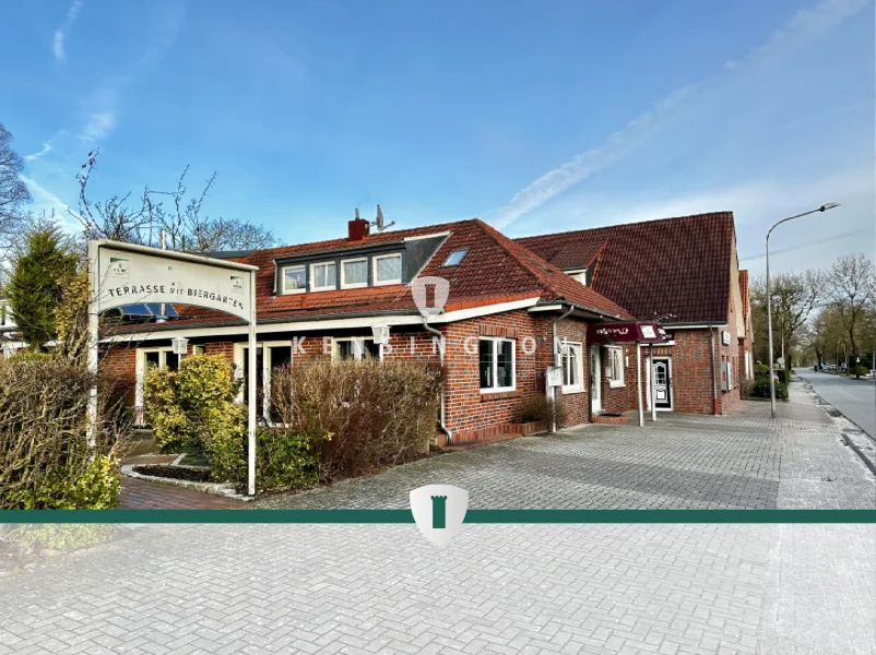 Titelbild - Gastgewerbe/Hotel mieten in Weener - Ausgestattetes Restaurant mit Kegelbahn, Biergarten und sep. Abholbereich