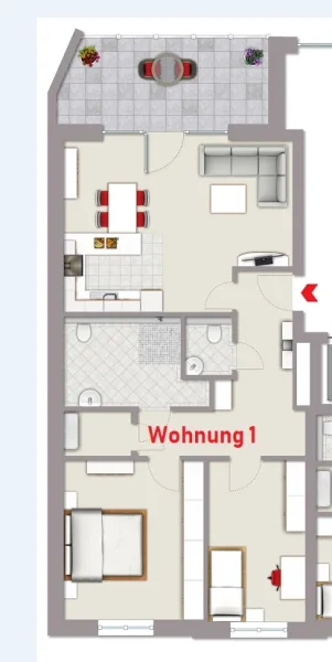 Grundriss Wohnung 1