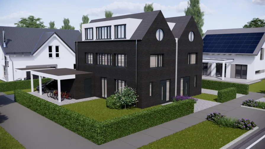 Ansicht 1 - Haus kaufen in Lüdinghausen - Traumhafte Neubau-DHH in ruhiger Lage von Lüdinghausen!