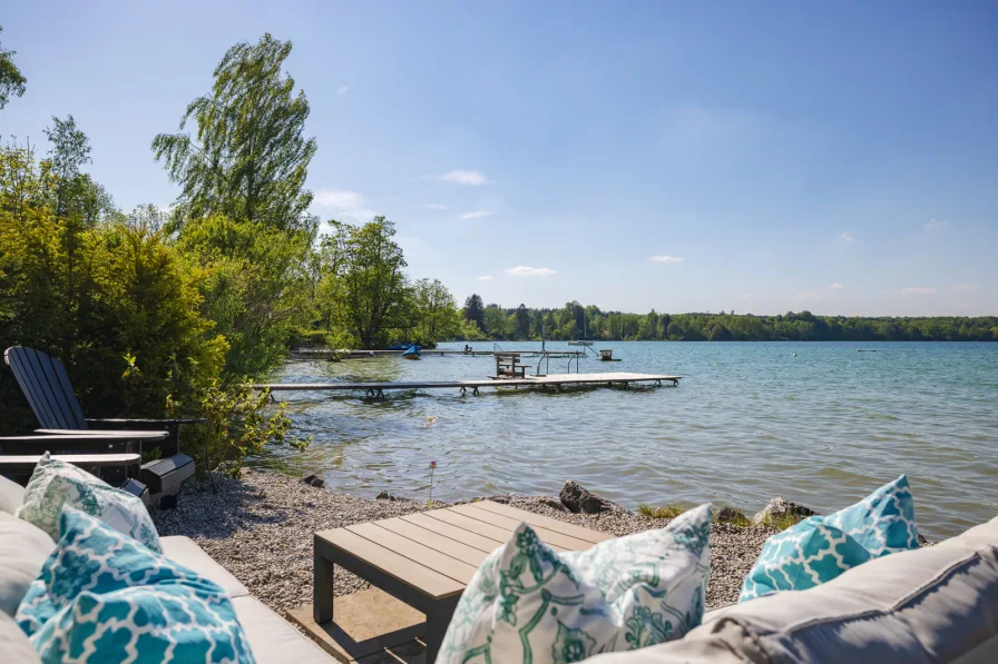  - Haus kaufen in Inning / direkt am Wörthsee - Unikat in erster See Linie mit Seeufergrundstück, Steg, Bootsliegeplatz und Boje