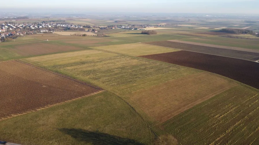 Luftbildaufnahme - Grundstück kaufen in Rammingen - Gut andienbar! Ackerland mit guten Bewirtschaftungsmöglichkeiten