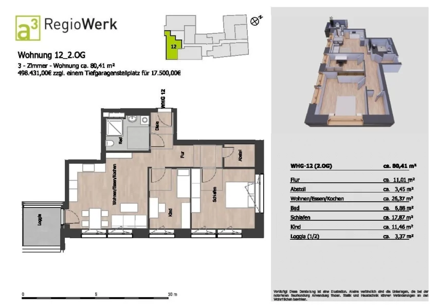 Grundriss Whg. Nr. 12