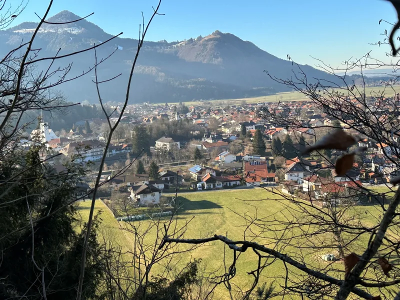 Blick von Burg auf Grundstück