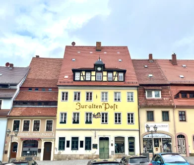 Hausansicht - Wohnung mieten in Stolpen - Wohnen im Denkmal mit Blick auf den Markt