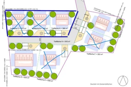 Res BG A-C  Bebaungsplan_Memelsdorf - Grundstück kaufen in Memmelsdorf - baureifes Baugrundstück in zentraler Lage in Memmelsdorf