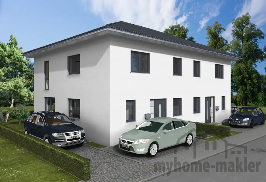 2109-24-DH Oberasbach-Will_A1 - Haus kaufen in Langensendelbach - Neue Doppelhaushälfte mit Keller für mehr Ideen und weniger Kosten in Langensendelbach