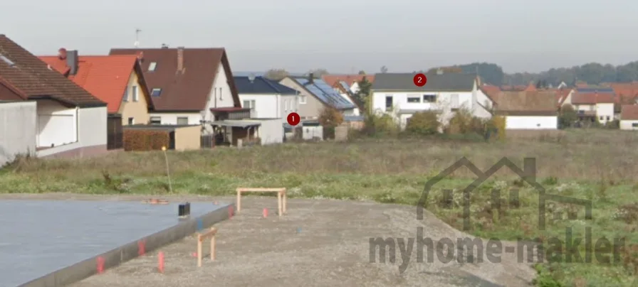 BG Nachbarhaus 2 mit 2 Vollgeschoße Bodenplatte Langensendelbach0 - Grundstück kaufen in Thalmässing - hier finden Sie noch ein bezahlbares Baugrundstück in Thalmässing