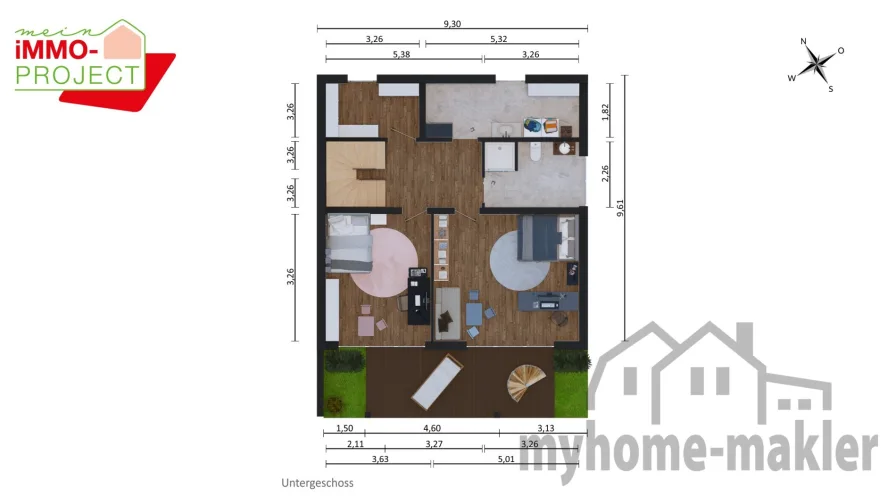 Grundriss Untergeschoss 2D