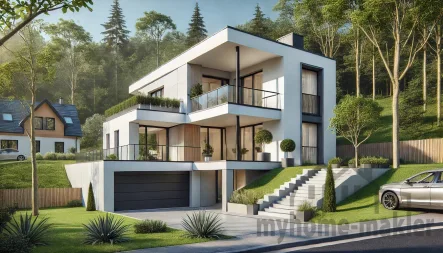 DALLE2~2 - Haus kaufen in Emskirchen - Wann genießen Sie Ihr neues Panorama Haus mit großen Fenstern in Emskichen