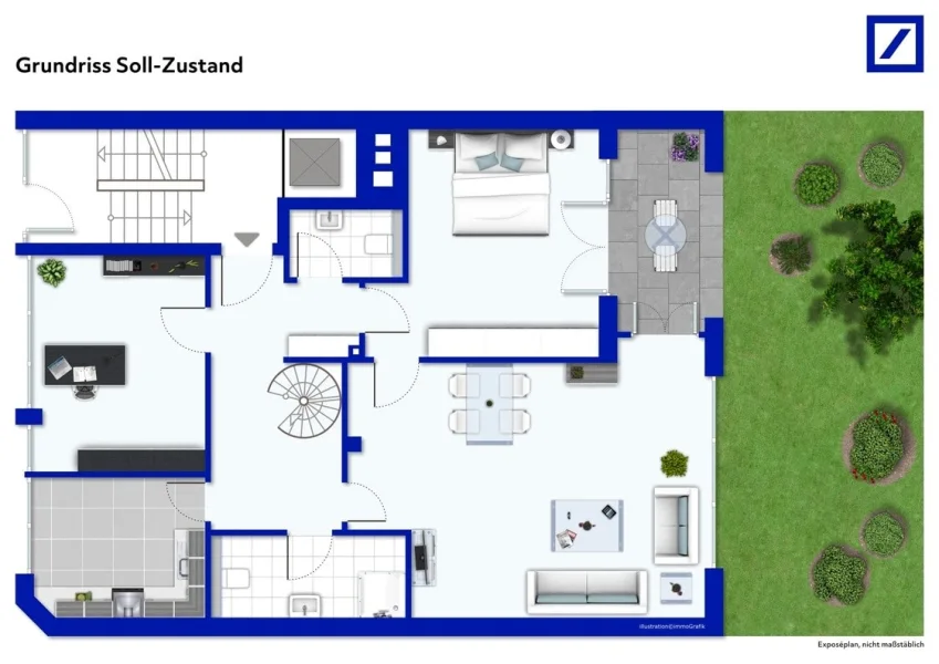 Grundriss Soll-Zustand - Wohnung kaufen in Erkrath - Zukünftige Erdgeschosswohnung in zentraler Lage von Erkrath! 