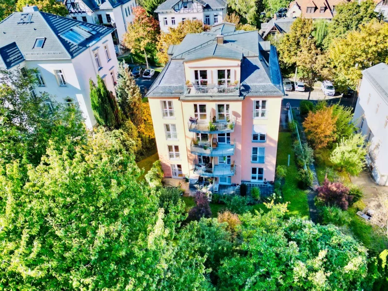 Gartenansicht - Wohnung kaufen in Dresden - Sofort bezugsfertig!Traumhafte Terrassenwohnung in exponierter Lage in DD-Plauen!