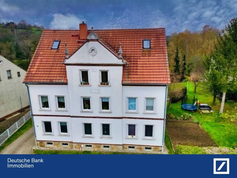 Luftansicht - Haus kaufen in Döbeln - Charmantes Vierfamilienhaus in idyllischer Lage – dennoch zentral!