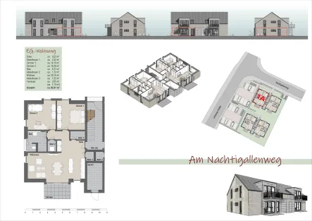 1a - Wohnung kaufen in Weyhe - +++Neubauprojekt " Am Nachtigallenweg" - Hochwertige Komfortwohnungen mit perfekter Raumaufteilung in guter Lage nähe Marktplatz+++