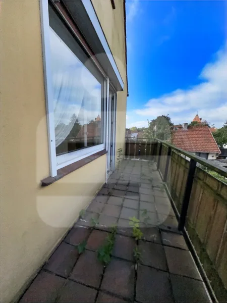 Balkon zur Rückseite mit Blick auf die Stiftskirche