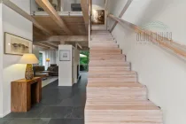 Entrance area with wooden staircase (ground floor)