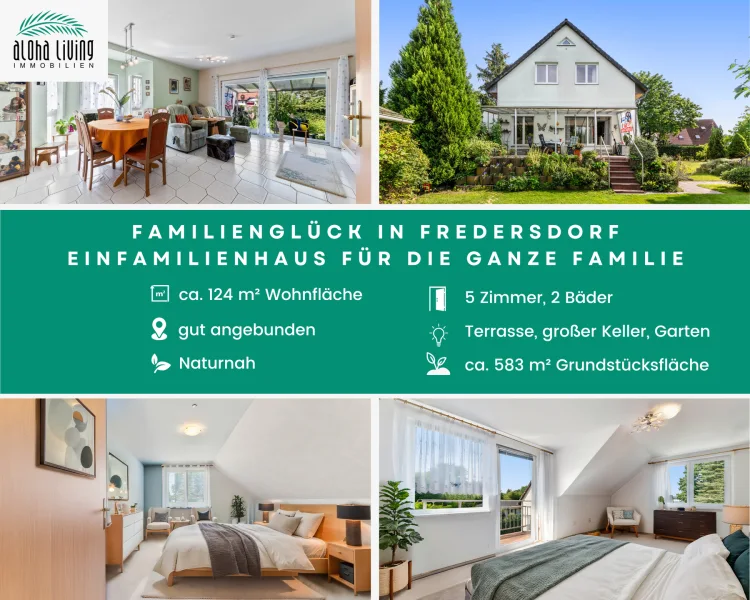 Titelbild - Haus kaufen in Fredersdorf-Vogelsdorf - Familienglück in Fredersdorf! Einfamilienhaus mit hellen Räumen, Garten & überdachter Terrasse