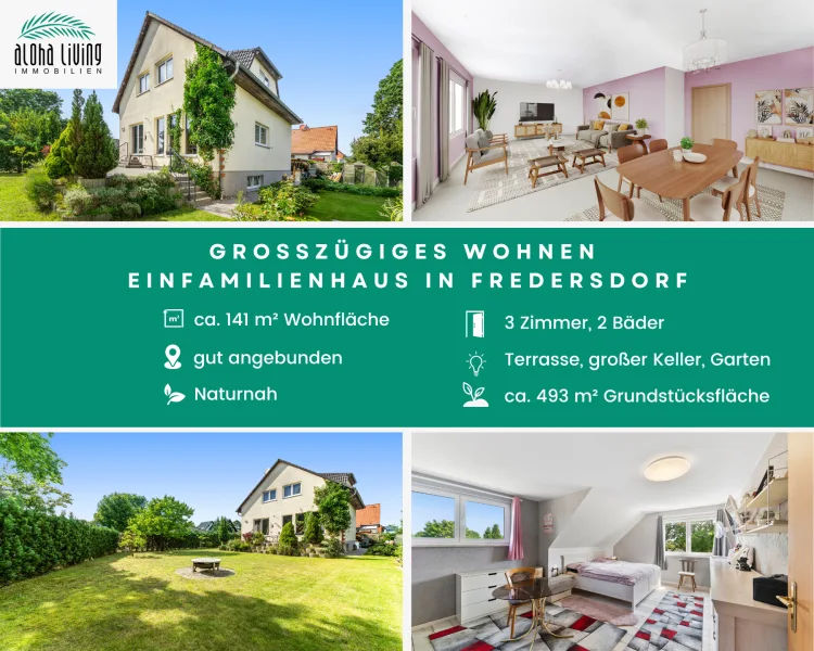 Titelbild - Haus kaufen in Fredersdorf-Vogelsdorf - Sonnige Lebensfreude: Geräumiges Einfamilienhaus mit Terrasse, Garten & großem Keller in Fredersdorf