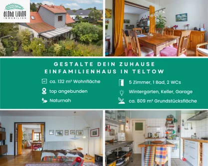 Titelbild  - Haus kaufen in Teltow - Rohdiamant in Teltow: Einfamilienhaus mit großem Garten – Gestalte dein eigenes Familienparadies!