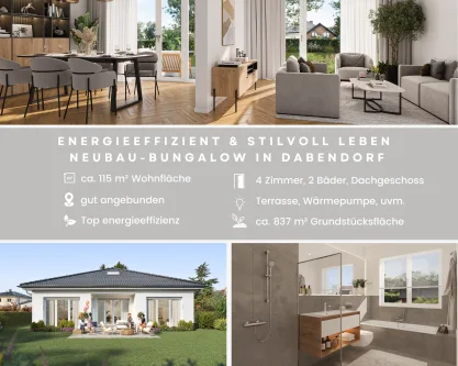 Titelbild - Haus kaufen in Zossen - Energieeffizient, stilvoll & zukunftsfähig - Erstbezug: Dein Neubau-Bungalow in Dabendorf